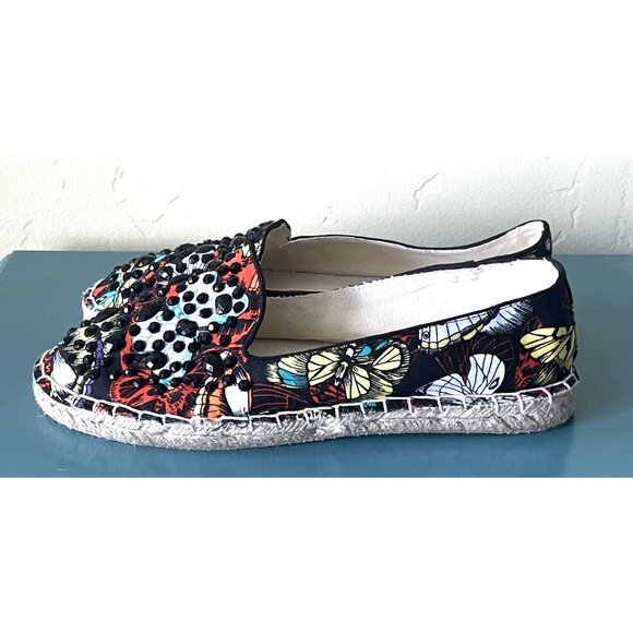 Head Over Heels by Dune Sequins Butterflies Espadrilles Women's Size 8 - Picture 7 of 9